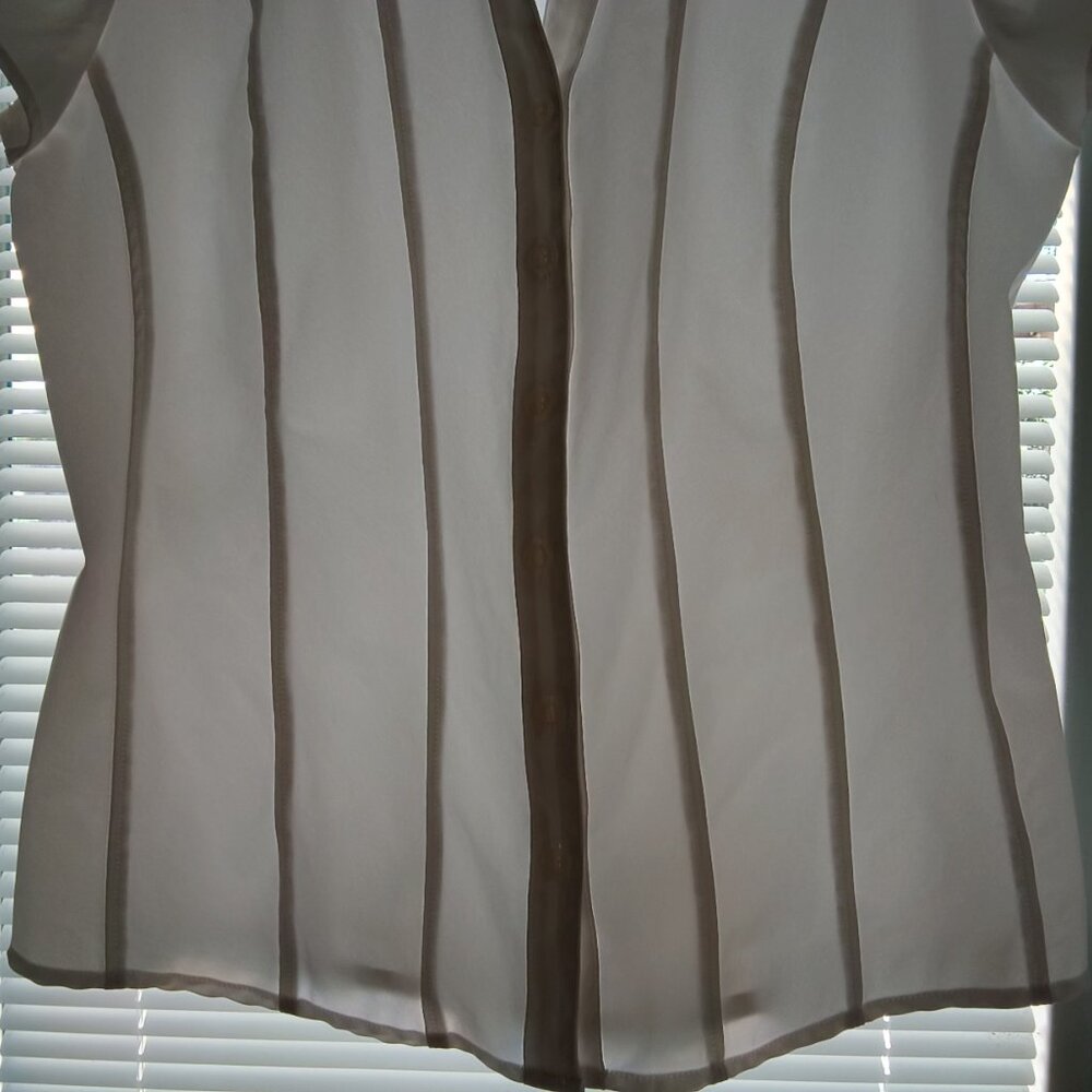Style & Co. πWomens White Button Up Short Sleeve Business Professional Work Top - Picture 5 of 12